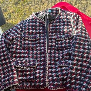 Zara Tweed Jacket with Multicolor Pattern